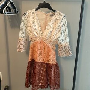 ASOS tiered crochet dress with side cut outs